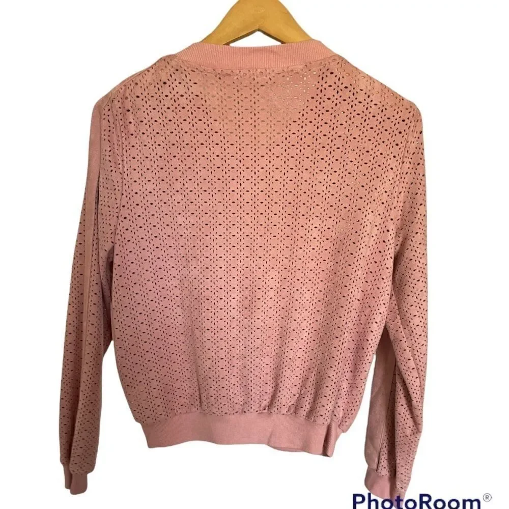 Rose Color Laser Cut Jacket, Size Medium - Picture 3 of 5